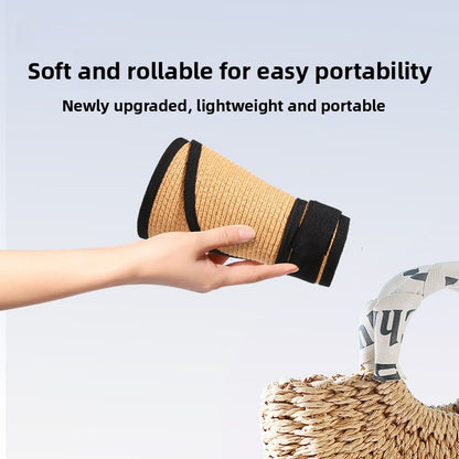 Foldable Straw Sun Hat with Wide Brim