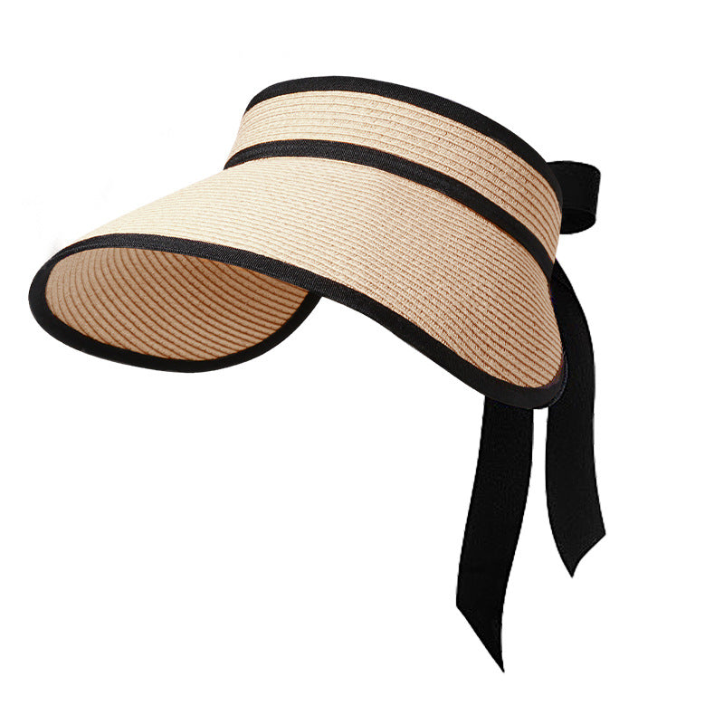 Foldable Straw Sun Hat with Wide Brim