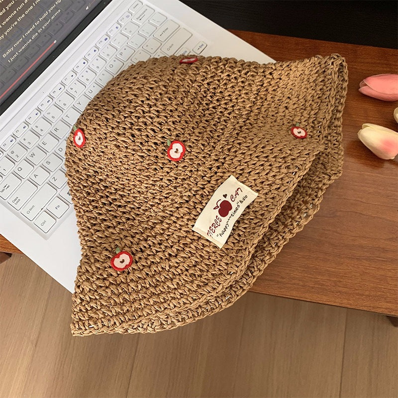 Foldable Straw Sun Hat with Wide Brim