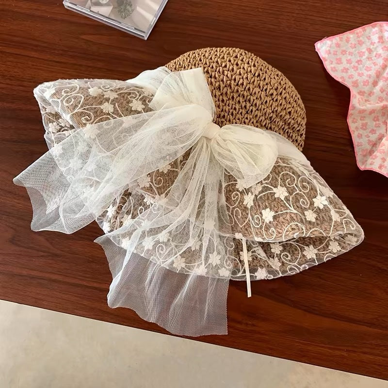 Foldable Straw Sun Hat with Wide Brim