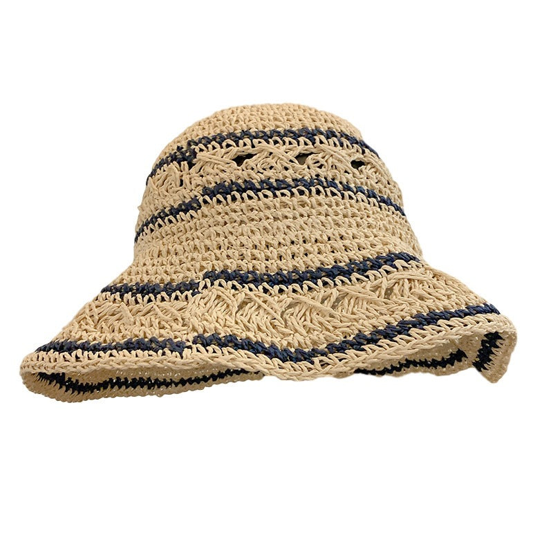 Foldable Straw Sun Hat with Wide Brim