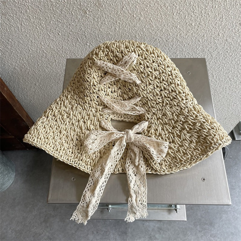 Foldable Straw Sun Hat with Wide Brim