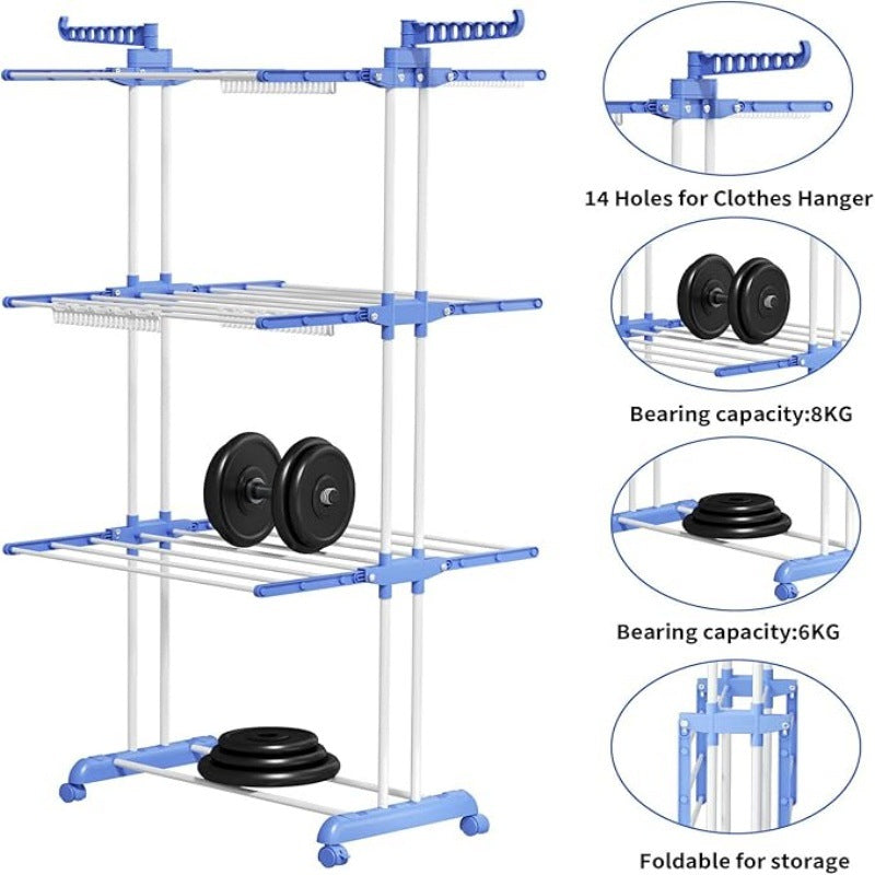 Foldable Telescopic Floor Drying Rack