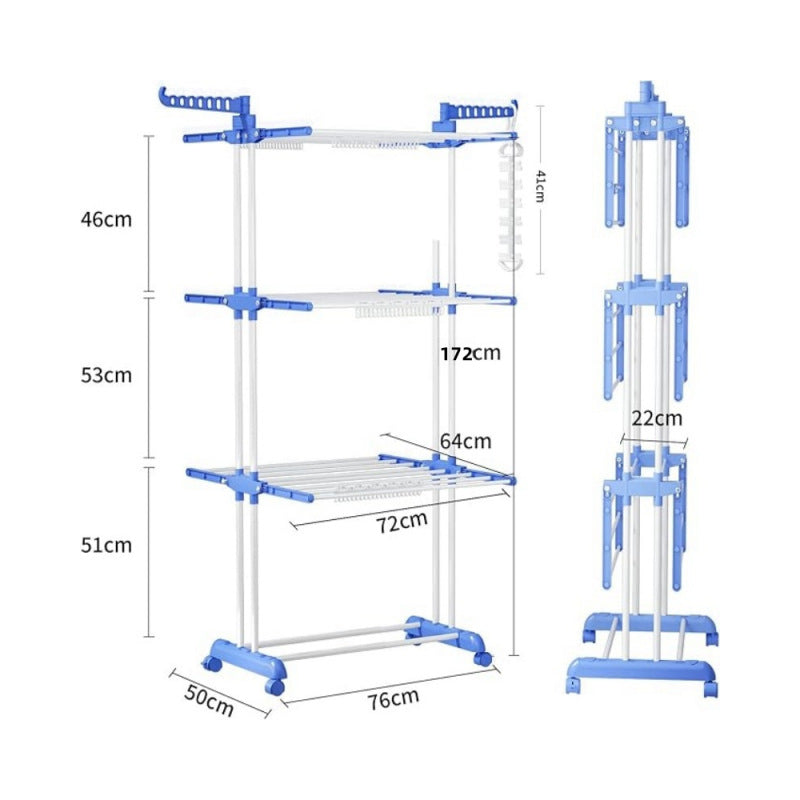 Foldable Telescopic Floor Drying Rack