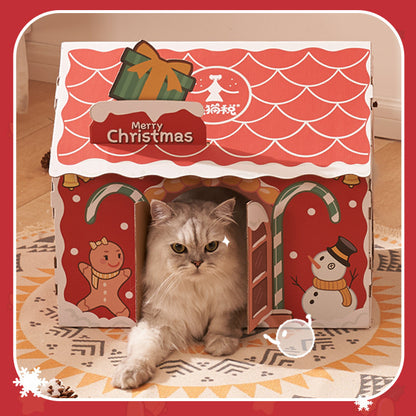 Foldable Themed Paper Cat House Nest