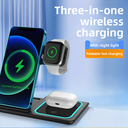 Foldable Three-in-One Wireless Charging Base