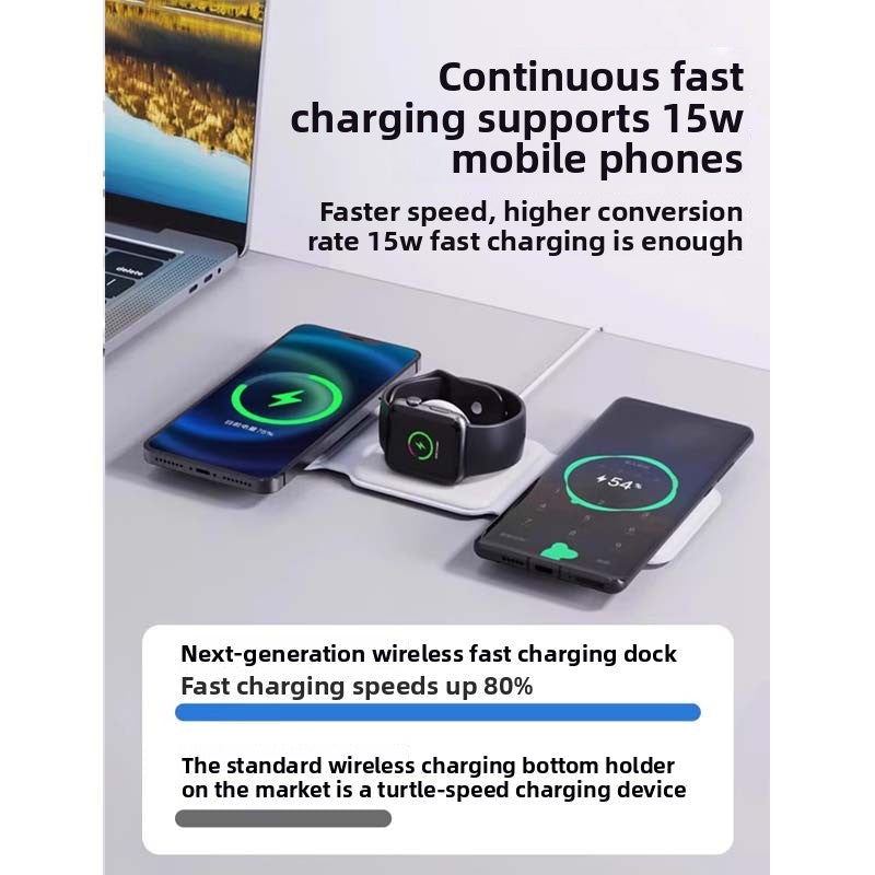 Foldable Triple-in-One Wireless Charger