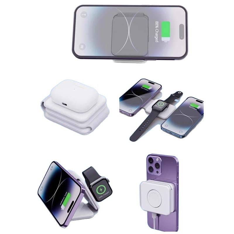 Foldable Triple-in-One Wireless Charger