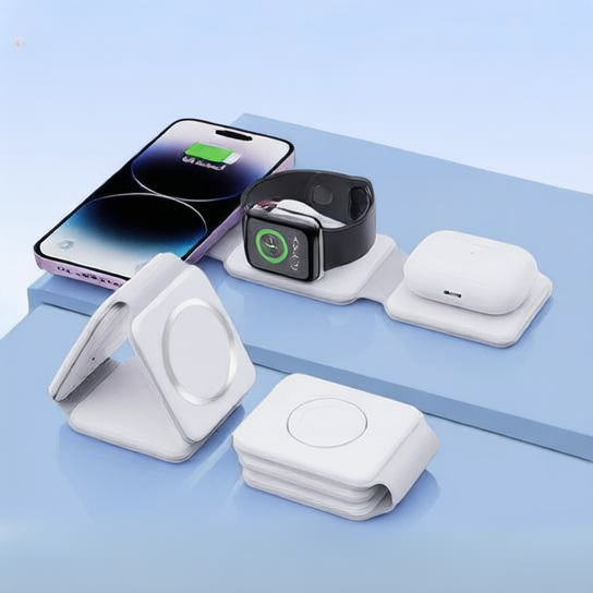 Foldable Triple-in-One Wireless Charger