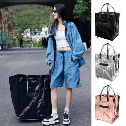 Foldable Trolley Bag with Wheels and Insulation