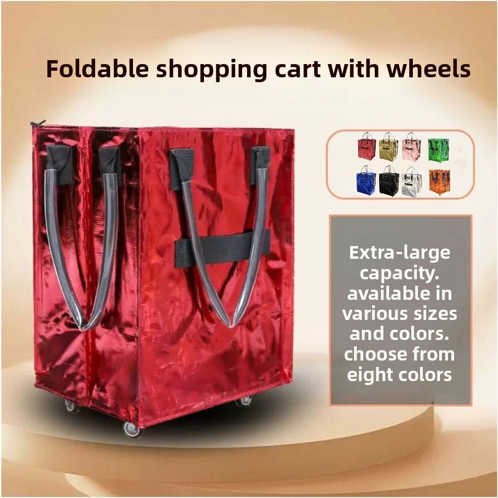 Foldable Trolley Bag with Wheels and Insulation