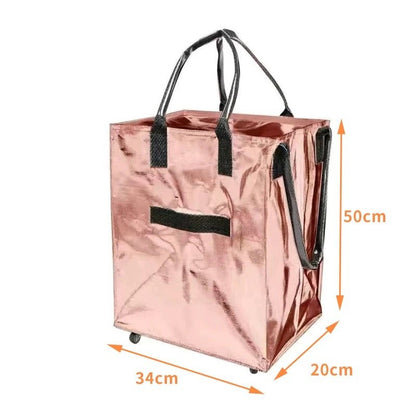 Foldable Trolley Bag with Wheels and Insulation