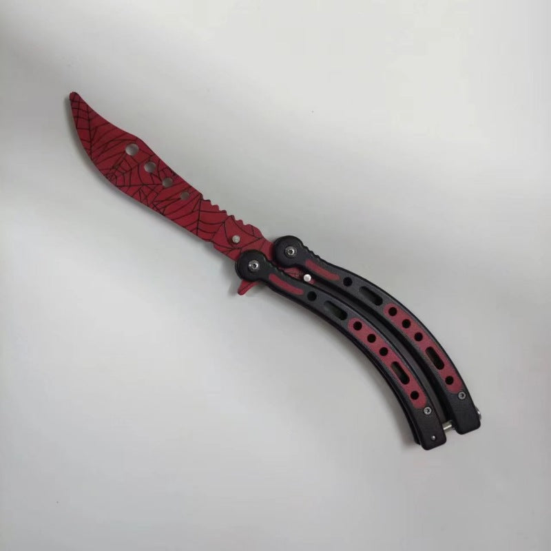 Foldable unbladed butterfly knife
