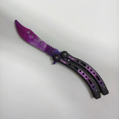 Foldable unbladed butterfly knife