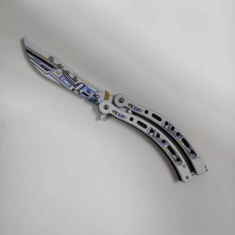 Foldable unbladed butterfly knife