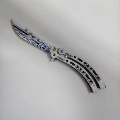 Foldable unbladed butterfly knife