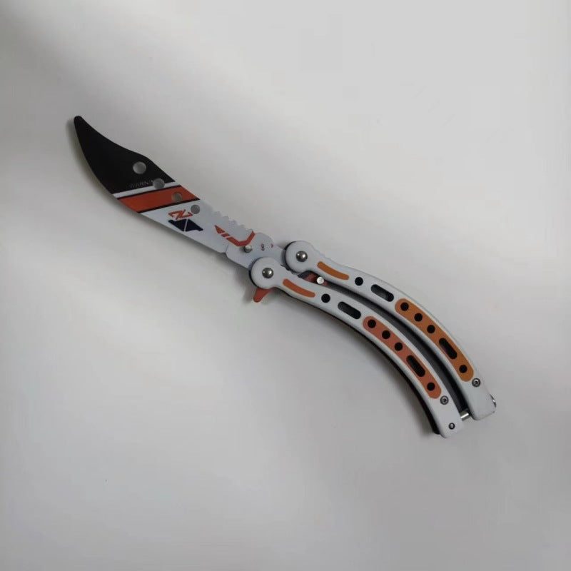 Foldable unbladed butterfly knife
