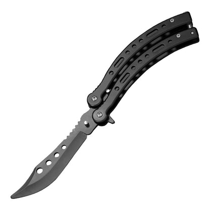 Foldable unbladed butterfly knife