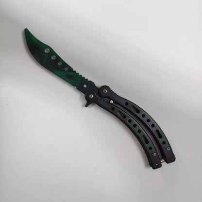 Foldable unbladed butterfly knife