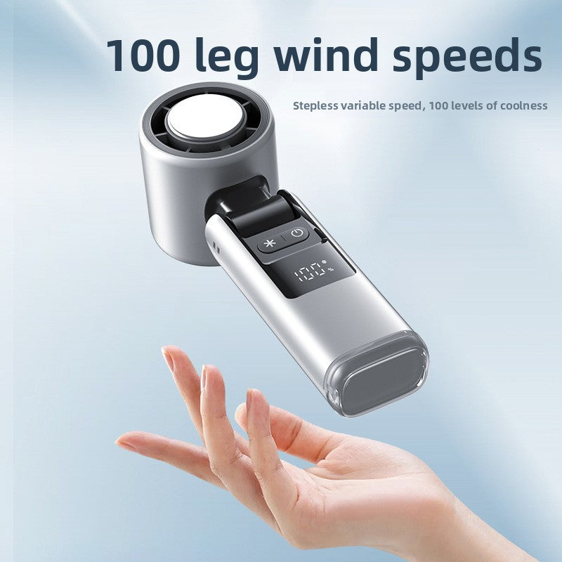 Foldable USB Rechargeable Handheld Cooling Fan with Ice Compress