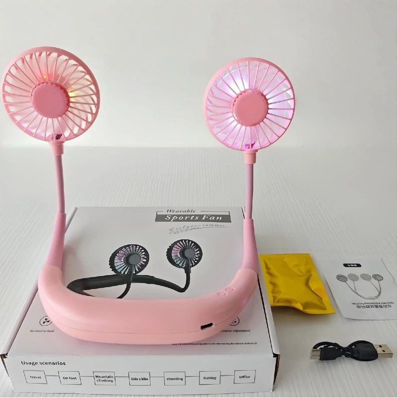 Foldable USB Rechargeable Neck Fan with Silent Operation