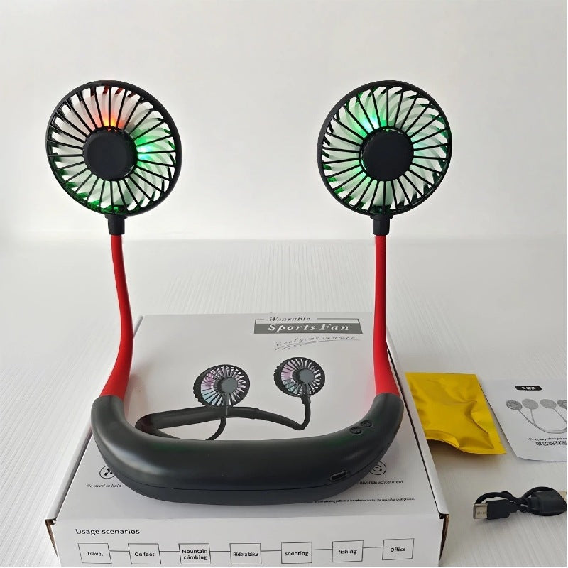 Foldable USB Rechargeable Neck Fan with Silent Operation