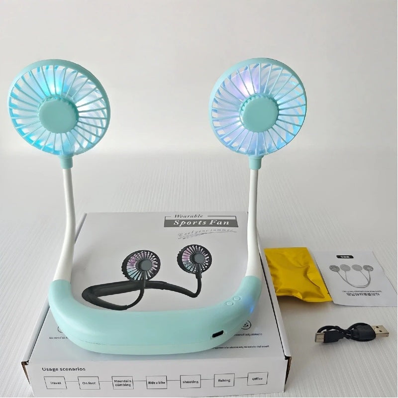 Foldable USB Rechargeable Neck Fan with Silent Operation