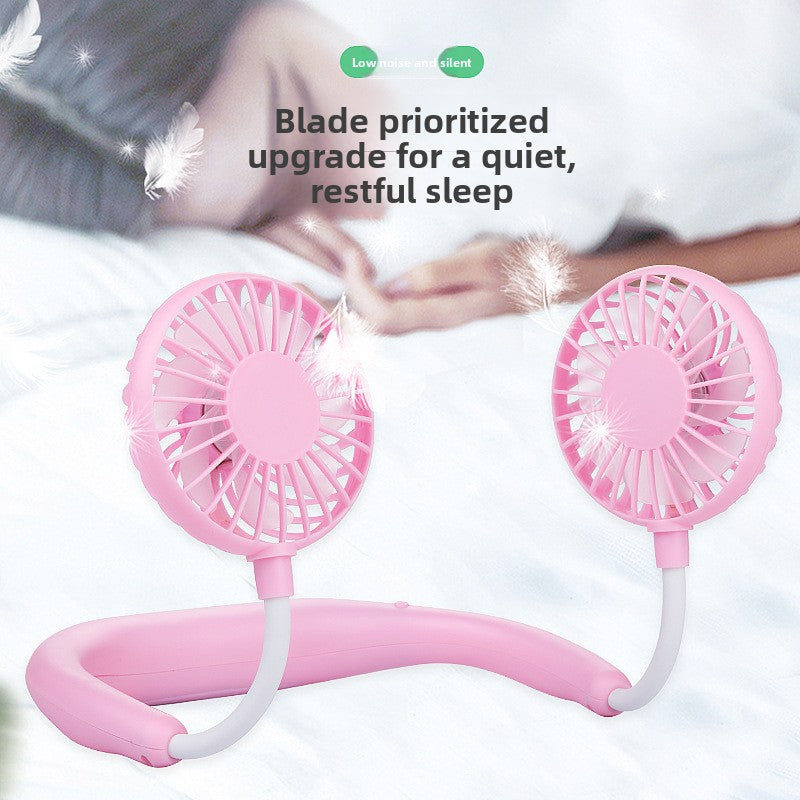 Foldable USB Rechargeable Neck Fan with Silent Operation