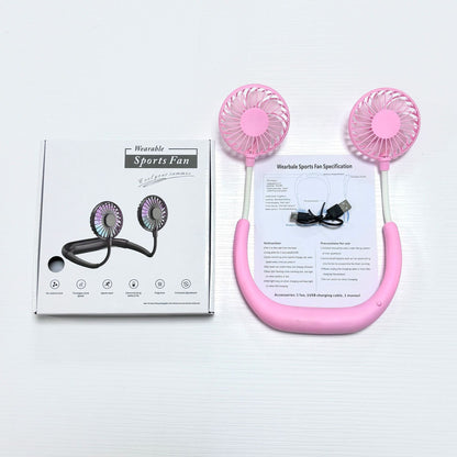 Foldable USB Rechargeable Neck Fan with Silent Operation
