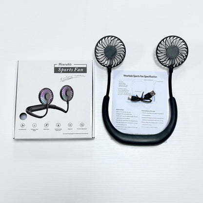Foldable USB Rechargeable Neck Fan with Silent Operation