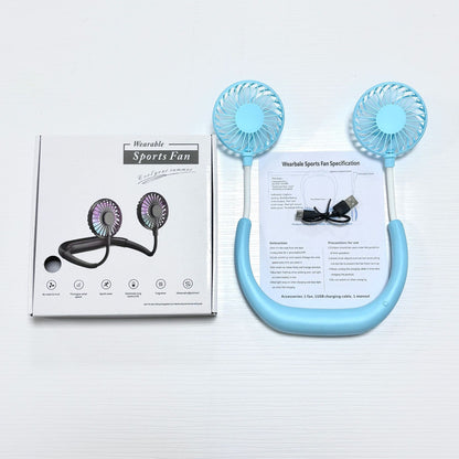 Foldable USB Rechargeable Neck Fan with Silent Operation