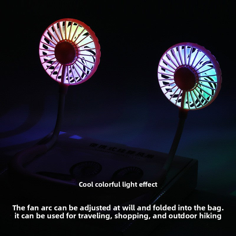 Foldable USB Rechargeable Neck Fan with Silent Operation