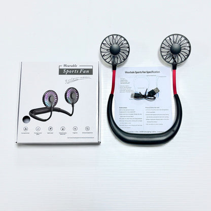 Foldable USB Rechargeable Neck Fan with Silent Operation