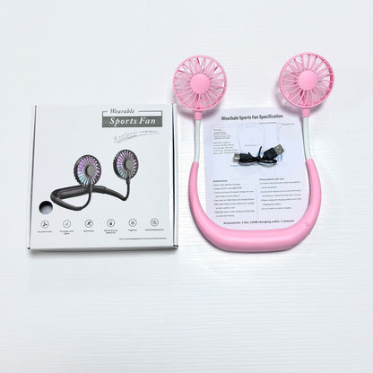 Foldable USB Rechargeable Neck Fan with Silent Operation