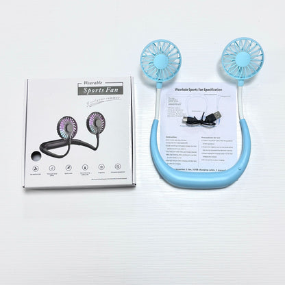 Foldable USB Rechargeable Neck Fan with Silent Operation
