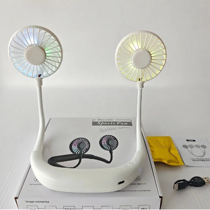 Foldable USB Rechargeable Neck Fan with Silent Operation