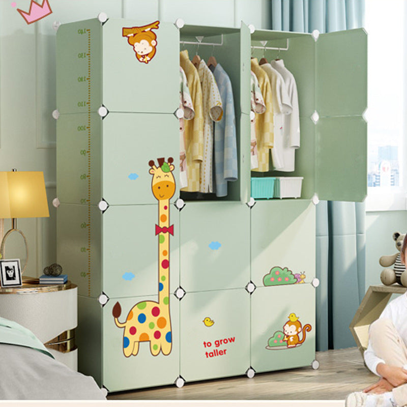 Foldable Wardrobe with Steel Frame and Lockable Doors