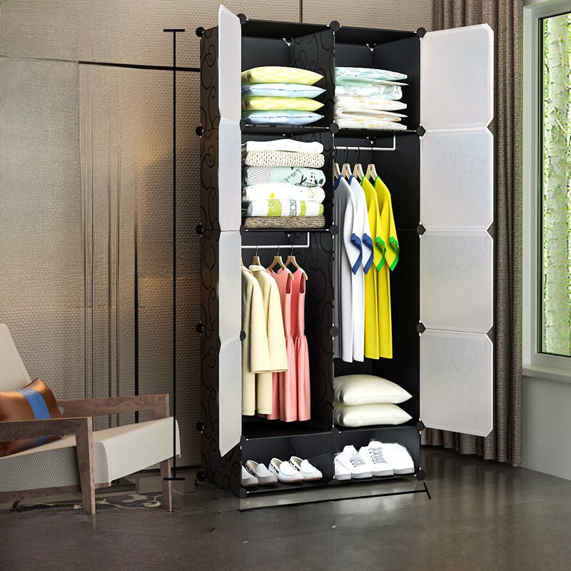 Foldable Wardrobe with Steel Frame and Lockable Doors