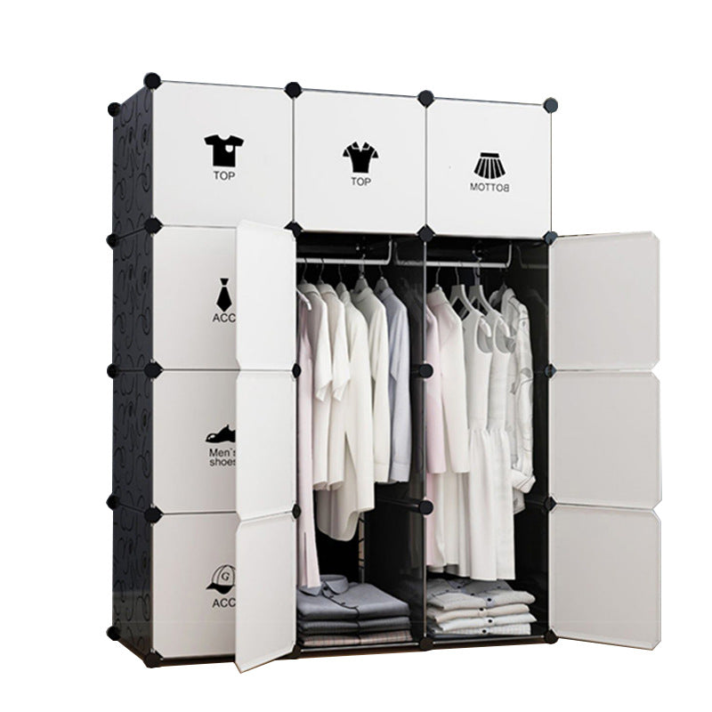 Foldable Wardrobe with Steel Frame and Lockable Doors