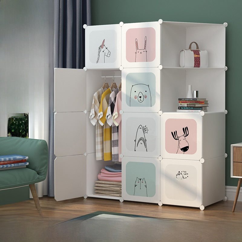 Foldable Wardrobe with Steel Frame and Lockable Doors