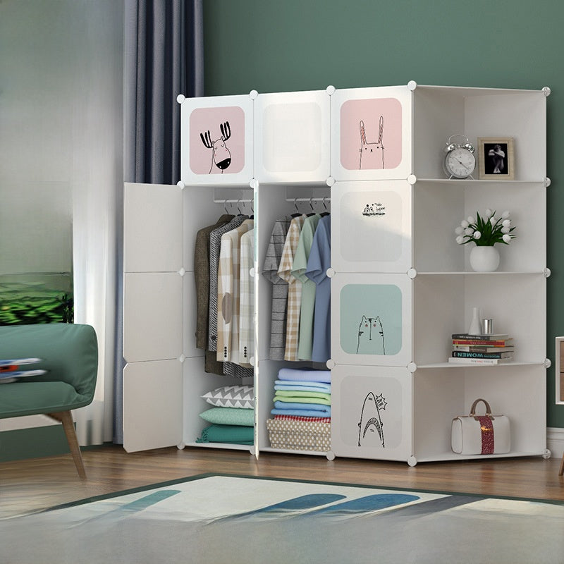 Foldable Wardrobe with Steel Frame and Lockable Doors