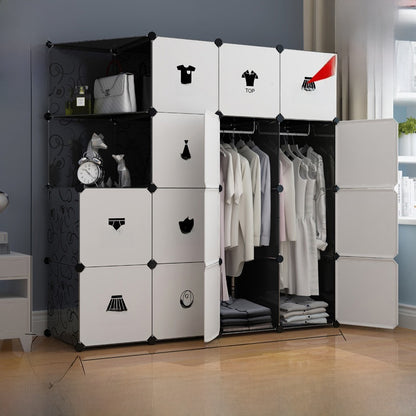 Foldable Wardrobe with Steel Frame and Lockable Doors