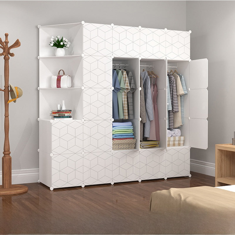 Foldable Wardrobe with Steel Frame and Lockable Doors