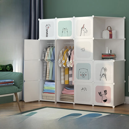 Foldable Wardrobe with Steel Frame and Lockable Doors