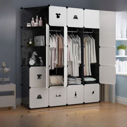 Foldable Wardrobe with Steel Frame and Lockable Doors