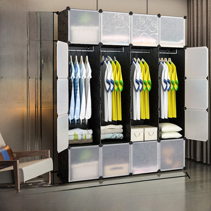 Foldable Wardrobe with Steel Frame and Lockable Doors