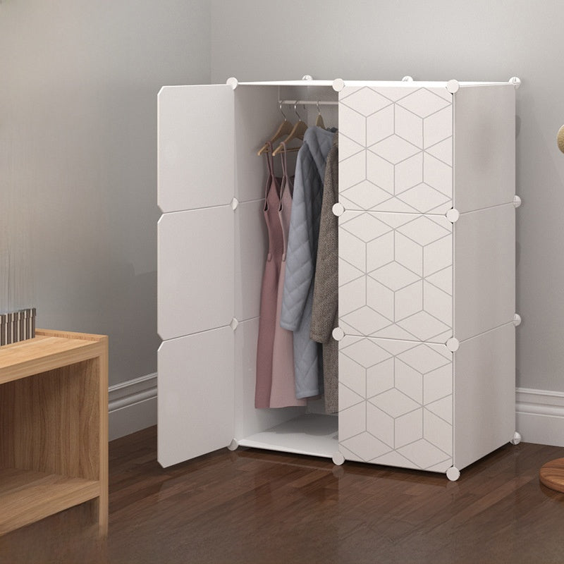 Foldable Wardrobe with Steel Frame and Lockable Doors