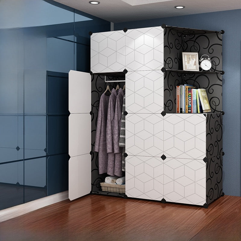 Foldable Wardrobe with Steel Frame and Lockable Doors