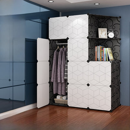 Foldable Wardrobe with Steel Frame and Lockable Doors