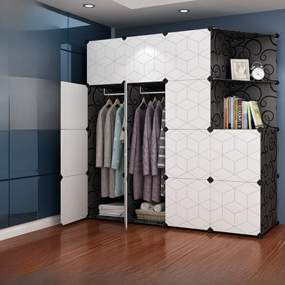 Foldable Wardrobe with Steel Frame and Lockable Doors